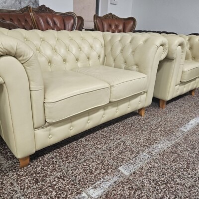 Chesterfield koža 3+2+1