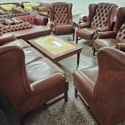 CHESTERFIELD ŠTÝL-WINGBACK 3 GAUČ+4xUŠIAK+ĽENOŠKA